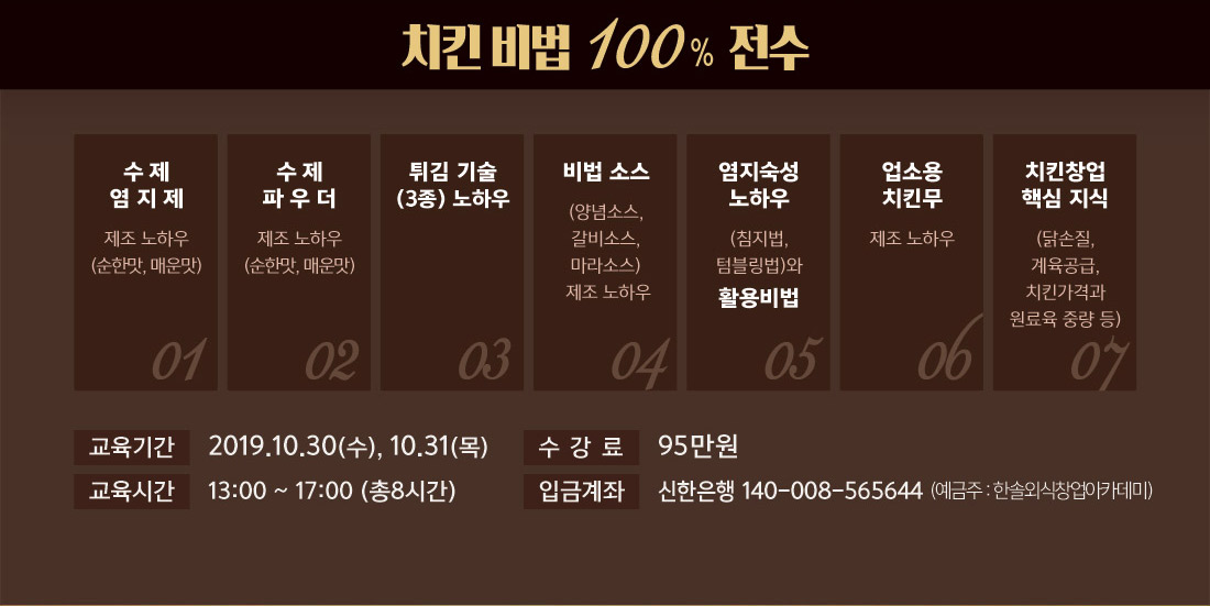 치킨비법 100%전수